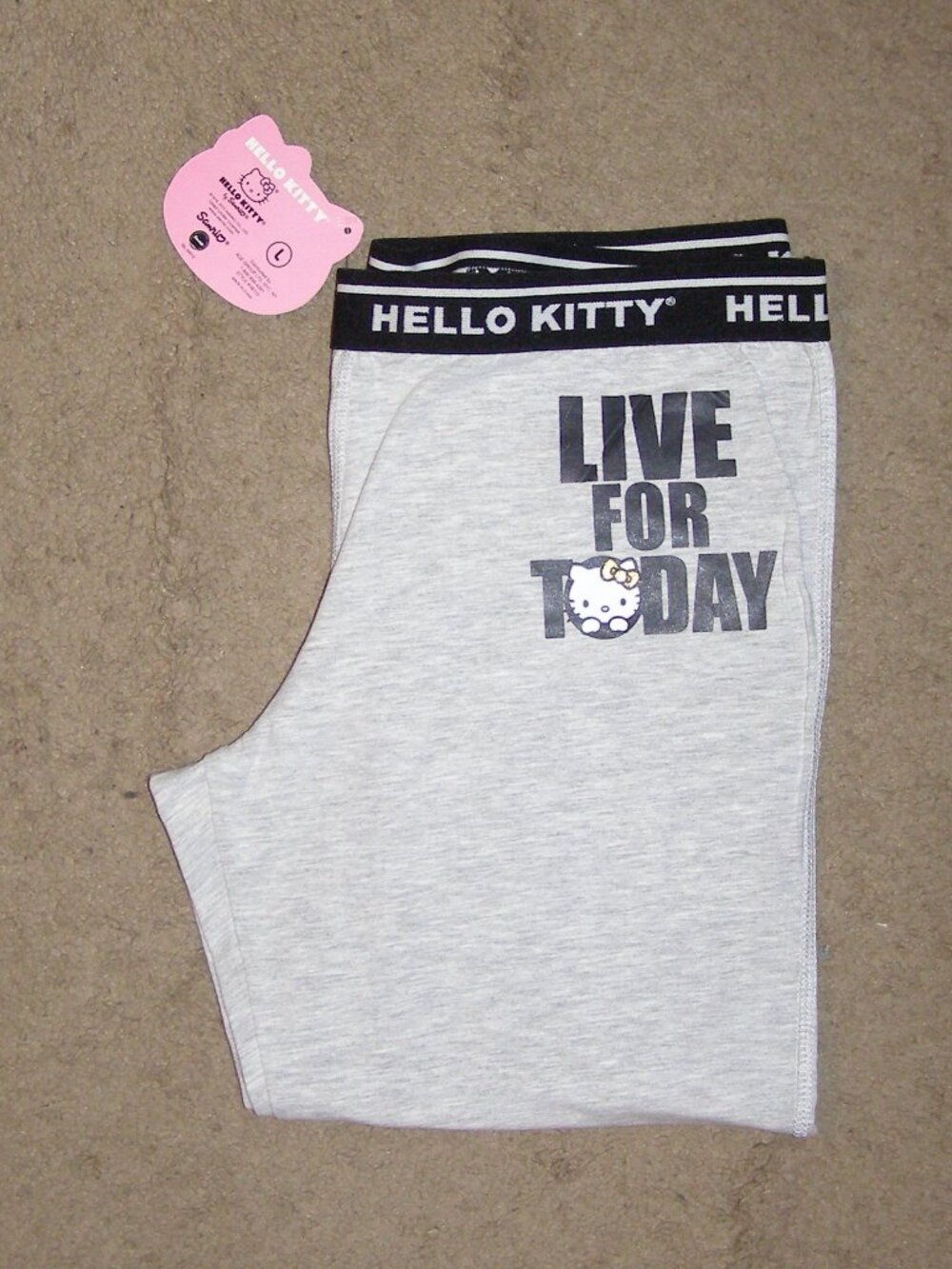 NEW size L Sanrio Hello Kitty Gray Capri leggings Lounge Pajama pants